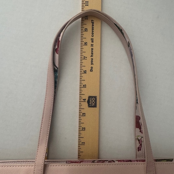 Betsey Johnson Tote Shoulder Bag Blush Pink w/Floral Lining/Purse/Handbag/Large - Picture 4 of 17